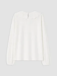 LC Waikiki White LCW Kids Baby Collared Embroidered Girls' T-Shirt - Image 4