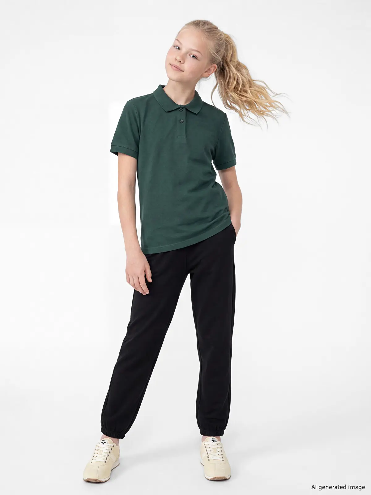 W62591Z4-CVL_1 LC Waikiki Black LCW KidsRegular Fit Girls' Jogger Tracksuit Six - Image 1