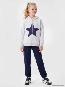 LC Waikiki Navy Blue LCW KidsRegular Fit Girls' Jogger Tracksuit Six