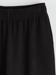 LC Waikiki Black LCW KidsGirl Kids Wide Leg Soft Touch Sweatpants - Image 2