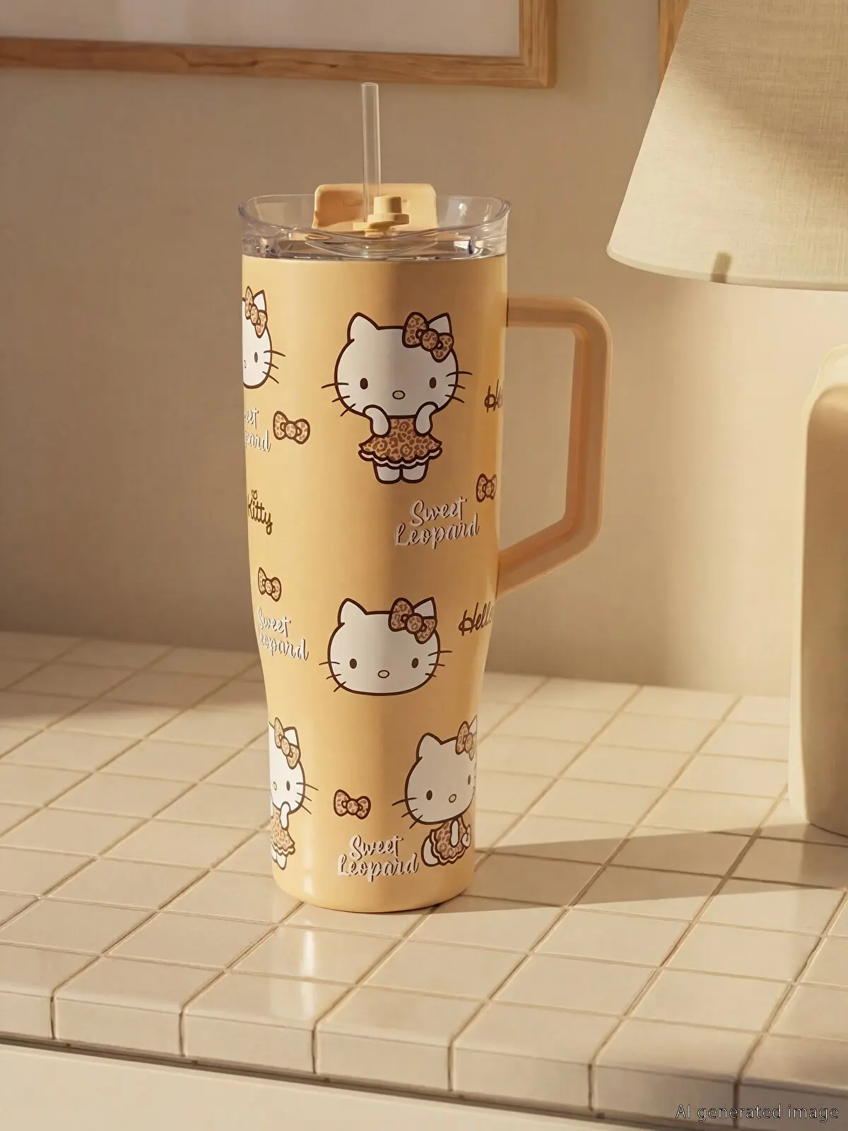 W65053Z8-QBC_1 LCW JOY Mixed Hello Kitty Printed Metal Termos Kupa - Image 1