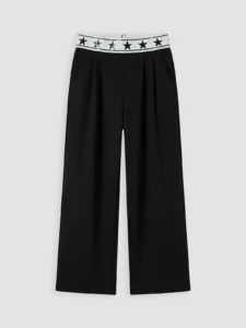 LC Waikiki Black LCW KidsBeli Elastic Wide Leg Girls' Sweatpants - Image 2