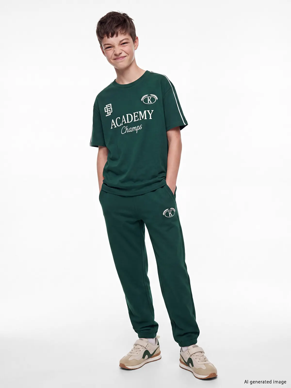 W66409Z4-3EL_1 LC Waikiki Green LCW KidsPrinted Boys' Set - Image 1