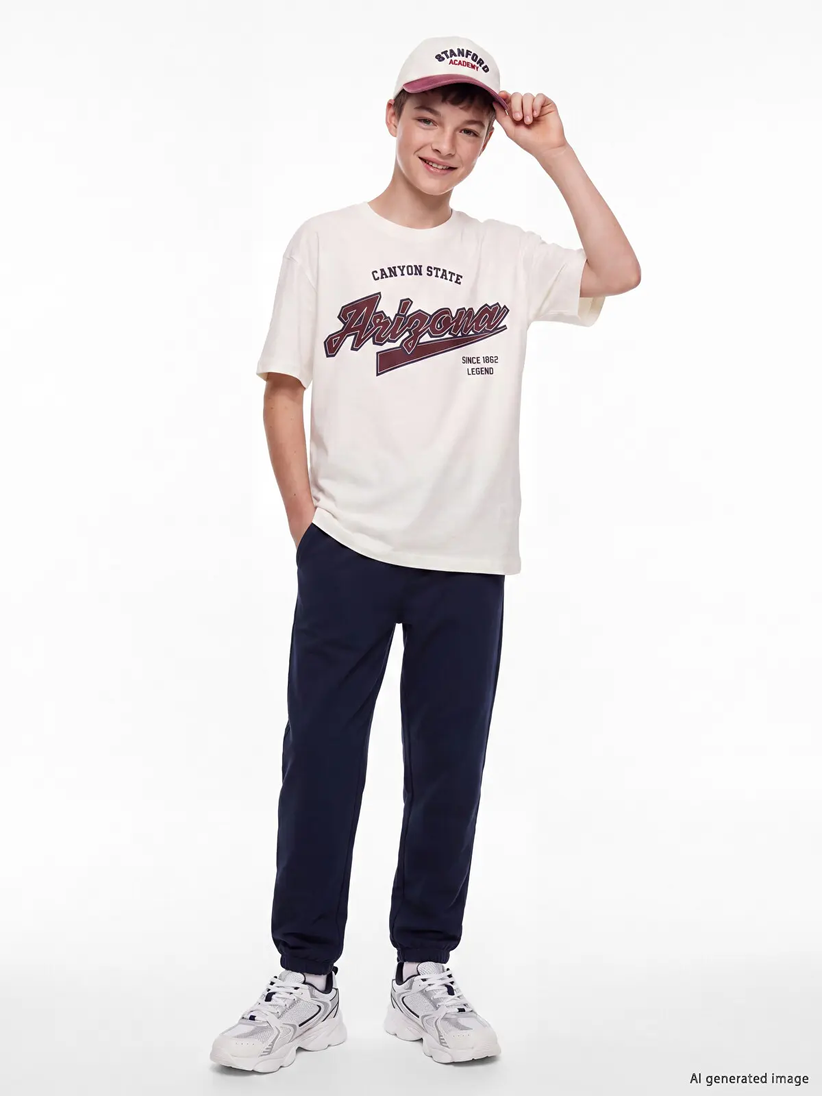 W66412Z4-R9J_1 LC Waikiki White LCW KidsPrinted Boys' Set - Image 1