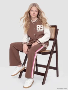 LC Waikiki Brown LCW KidsGirls Kids Wide Leg Sweatpants - Image 2