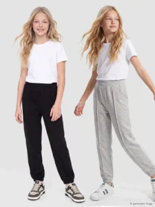 LC Waikiki Black LCW KidsGirl Kids Jogger Sweatpants 2 Sets