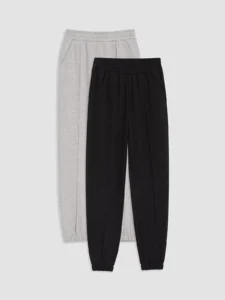 LC Waikiki Black LCW KidsGirl Kids Jogger Sweatpants 2 Sets - Image 4