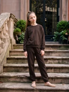 LC Waikiki Brown LCW KidsGirl Kids Tracksuit