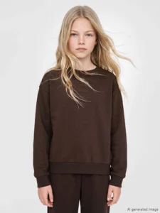 LC Waikiki Brown LCW KidsGirl Kids Tracksuit - Image 3