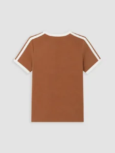 LC Waikiki Brown LCW KidsBisiklet Collar Printed Girls' T-Shirt - Image 5