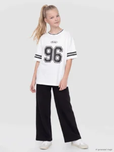LC Waikiki Black LCW KidsWide Hem Girls' Sweatpants - Image 2
