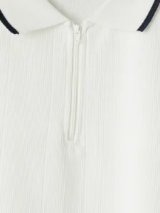 LC Waikiki White LCW KidsPolo Collar textured Boys' T-Shirt - Image 3