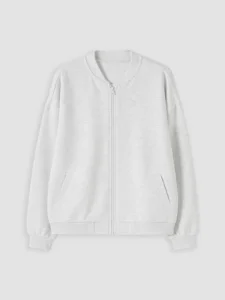 LC Waikiki Ecru LCW KidsDik Collar Girls' Zippered Sweatshirt - Image 5