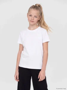 LC Waikiki White LCW KidsBisiklet Collar Girls' T-Shirt - Image 2