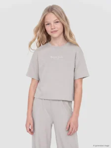 LC Waikiki Gray LCW KidsPrinted Girls' Soft Touch Set