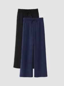 LC Waikiki Navy Blue LCW KidsBeli Elastic Girls' Sweatpants 2 Sets