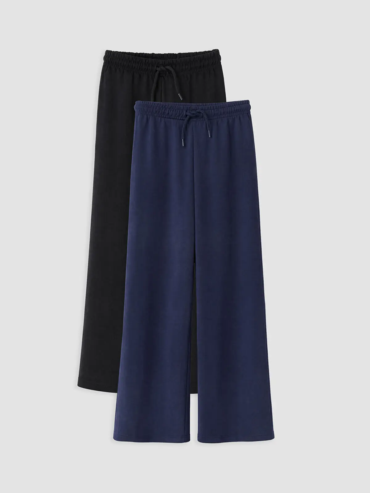 W6CN88Z4-HRC_1 LC Waikiki Navy Blue LCW KidsBeli Elastic Girls' Sweatpants 2 Sets - Image 1