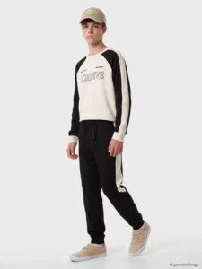 LC Waikiki Black LCW KidsStripe Detailed Boys' Jogger Sweatpants