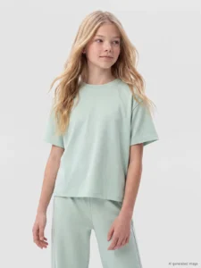 LC Waikiki Green LCW KidsStriped Girls' Soft Touch Set - Image 2