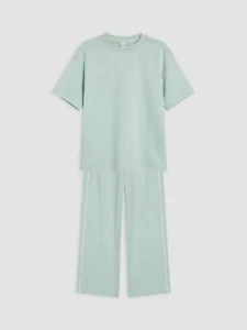 LC Waikiki Green LCW KidsStriped Girls' Soft Touch Set - Image 3