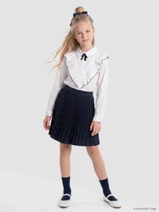 LC Waikiki Navy Blue LCW KidsPileli Girls' Skirt - Image 2