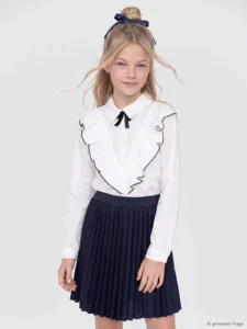 LC Waikiki Navy Blue LCW KidsPileli Girls' Skirt - Image 3