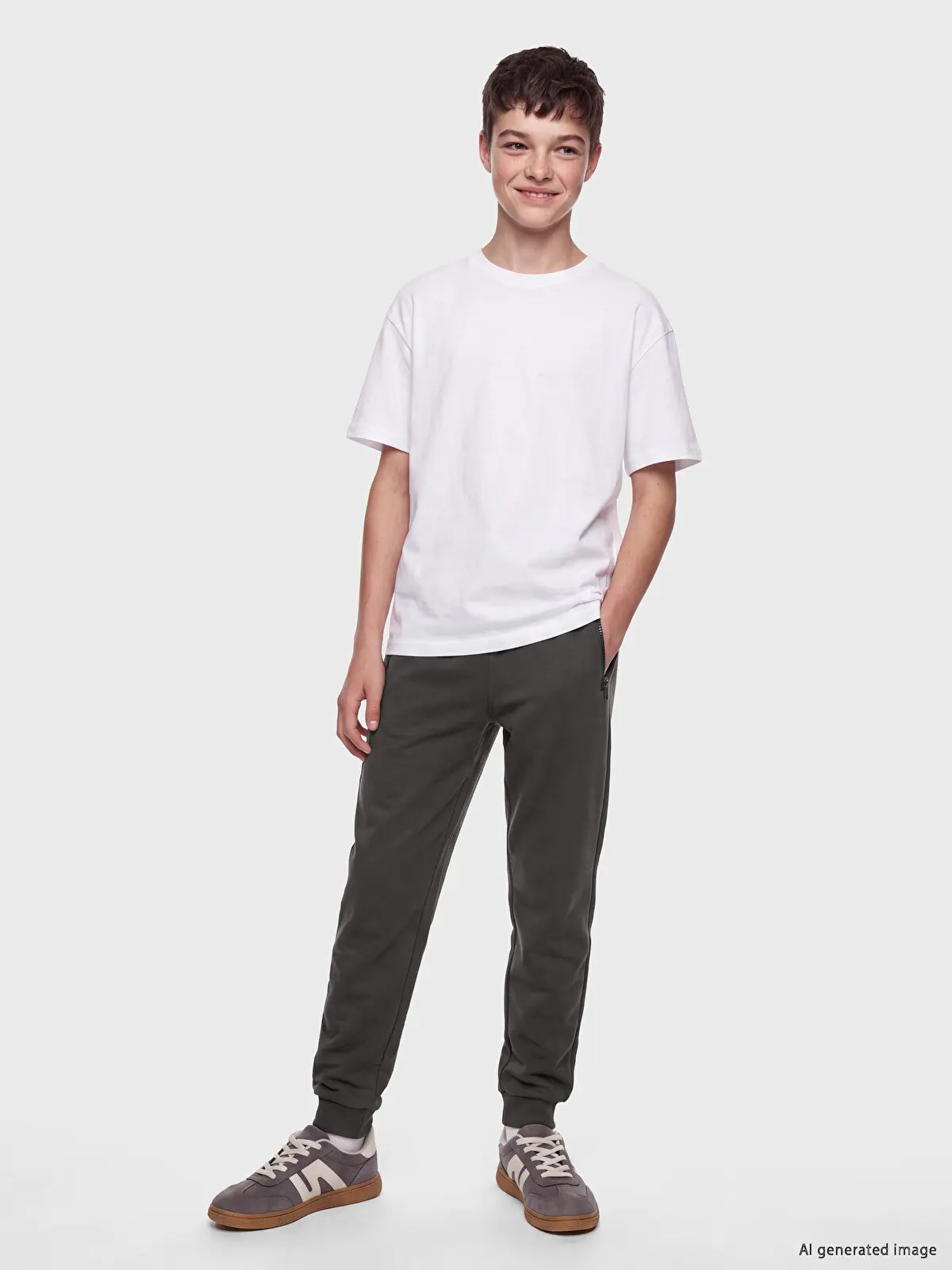 W6K518Z4-R34_1 LC Waikiki Anthracite LCW KidsErkek Kids Jogger Sweatpants - Image 1