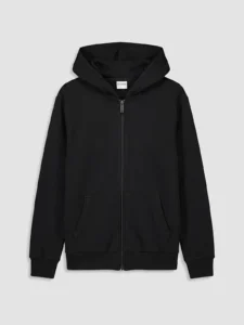 LC Waikiki Black LCW KidsHooded Girls' Zippered Sweatshirt - Image 2