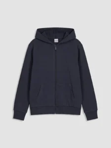 LC Waikiki Navy Blue LCW KidsHooded Girls' Zippered Sweatshirt - Image 3