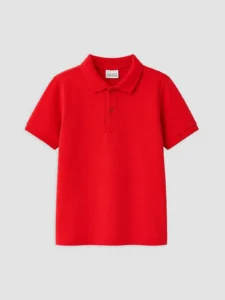LC Waikiki Red LCW KidsPolo Collar Boys' Pique T-Shirt