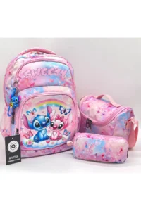 Bevitton First School Bag Patterned 3-Piece Set Girls Backpack Primary School Bag - Image 2