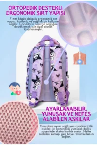 Bevitton First School Bag Set of 3 Girls Primary School Bag Character Patterned Lilac - Image 5