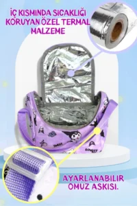 Bevitton First School Bag Set of 3 Girls Primary School Bag Character Patterned Lilac - Image 6