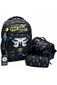 Bevitton Black Backpack Primary School Bag Set of 3 Boys Primary School Bag Character Pattern - Image 2