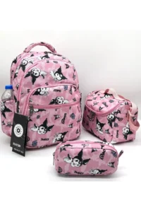 Bevitton Powder Primary School Bag Set of 3 Girls Primary School Bag Character Patterned - Image 2
