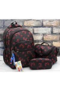 Bevitton First School Bag Set of 3 Boys Primary School Bag Character Patterned Navy Blue