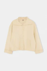 TRENDYOLMİLLA Beige High Neck buttoned Oversized Pattern Coat - Image 5