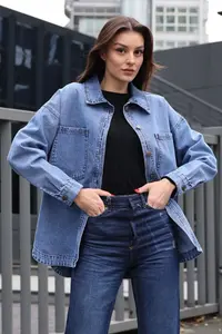 Bigdart 0613 with pocket jeans Jacket - DARK BLUE