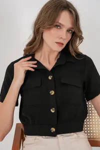 Bigdart 0663 Crop Jacket - Black - Image 4