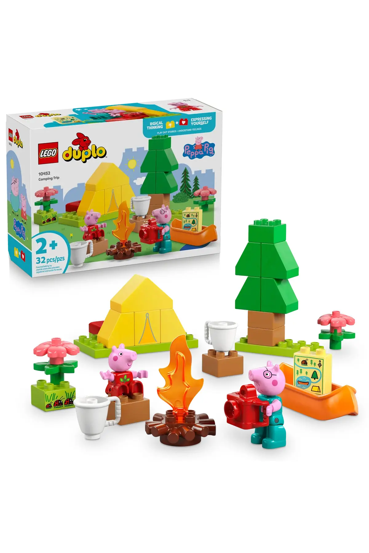 LEGO ® DUPLO® Peppa Pig Camping Trip  - Creative Toy Building Set for Kids 2+ (32P)