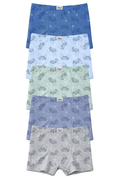 Onurel Boy's 5 Pack Mixed Color Console Printed Lycra Boxers