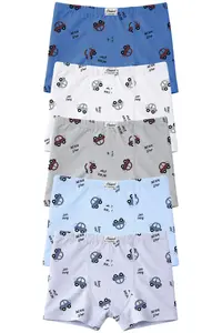 Onurel Boy's Pack of 5 Mixed Color Car Printed Lycra Boxers - Image 7
