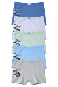 Onurel Boy's Pack of 5 Mixed Color Scooter Printed Lycra Boxers - Image 7