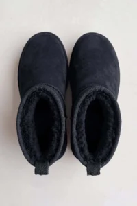 Fulla Moda Short Suede Boots with FURRY Thick Sole Inside - Image 2