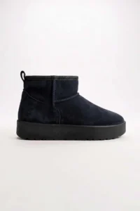 Fulla Moda Short Suede Boots with FURRY Thick Sole Inside - Image 3