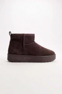 Fulla Moda Short Suede Boots with FURRY Thick Sole Inside - Image 2