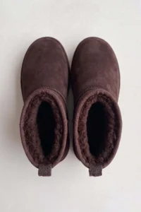 Fulla Moda Short Suede Boots with FURRY Thick Sole Inside - Image 3