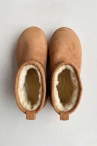 Fulla Moda Short Suede Boots with FURRY Thick Sole Inside - Image 2