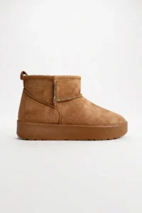 Fulla Moda Short Suede Boots with FURRY Thick Sole Inside - Image 3