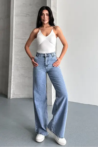 macharel jeans Women High Waist Jeans Yan Pocket Jeans Palazzo Pants Pants